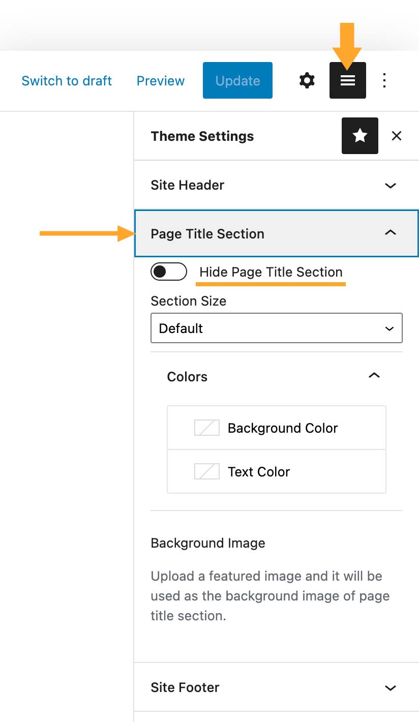Hide Page Title Section - in Gutenberg Editor