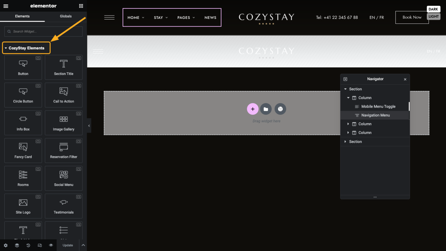 Create a new site header – CozyStay Knowledge Base