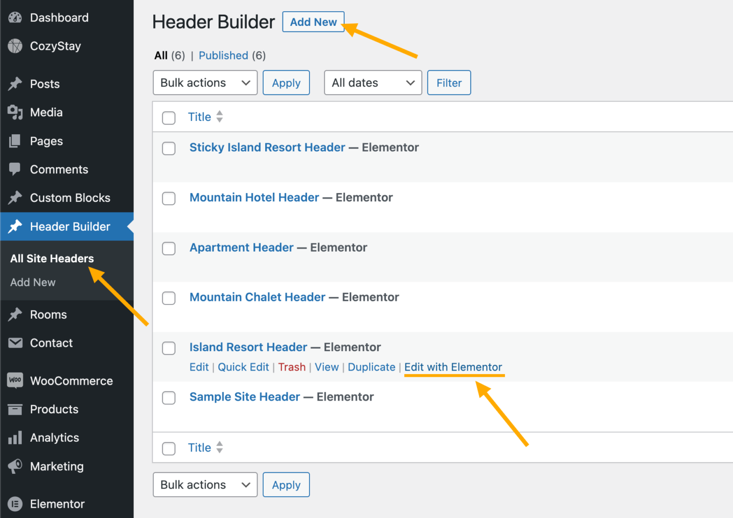 About Header Builder – CozyStay Knowledge Base