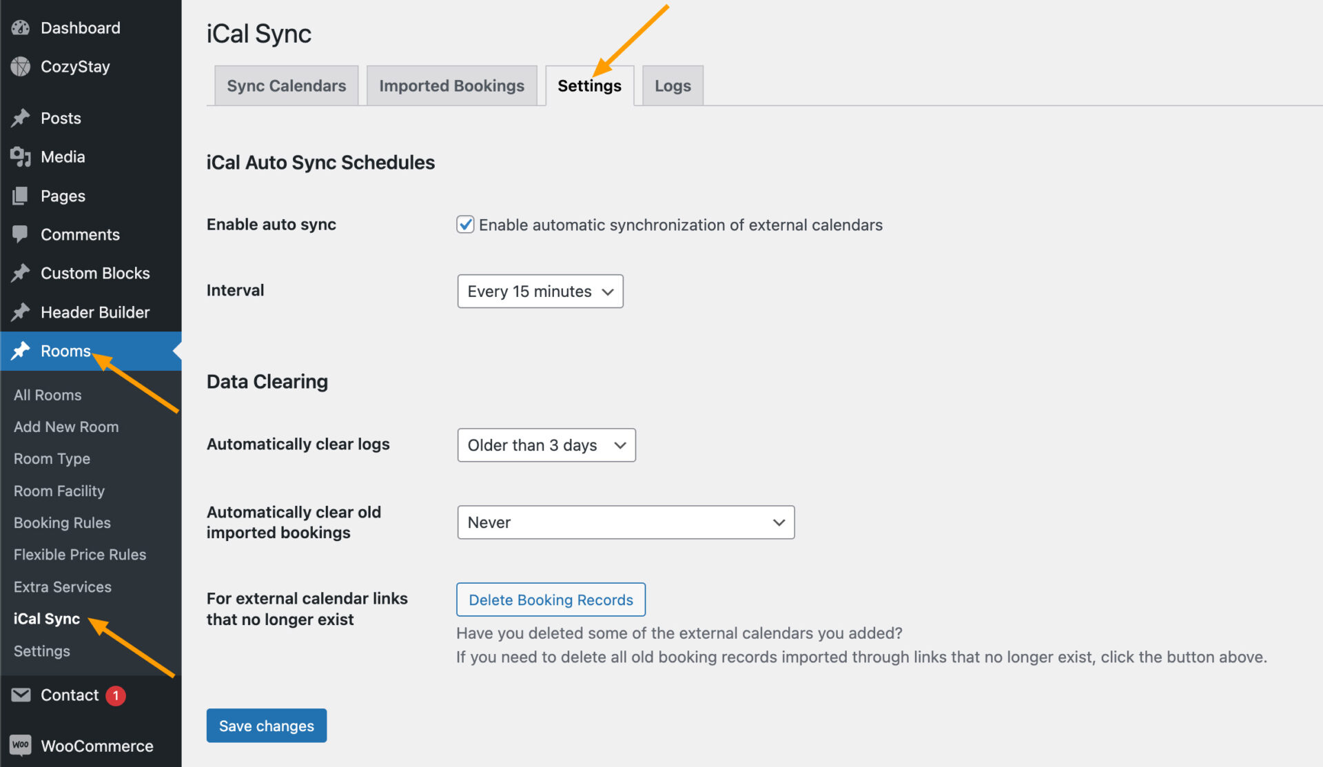 Settings to automatically sync external calendars – CozyStay Knowledge Base