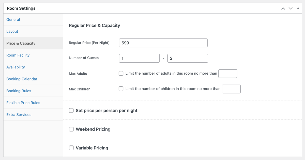 Single Room Basic Settings – CozyStay Knowledge Base