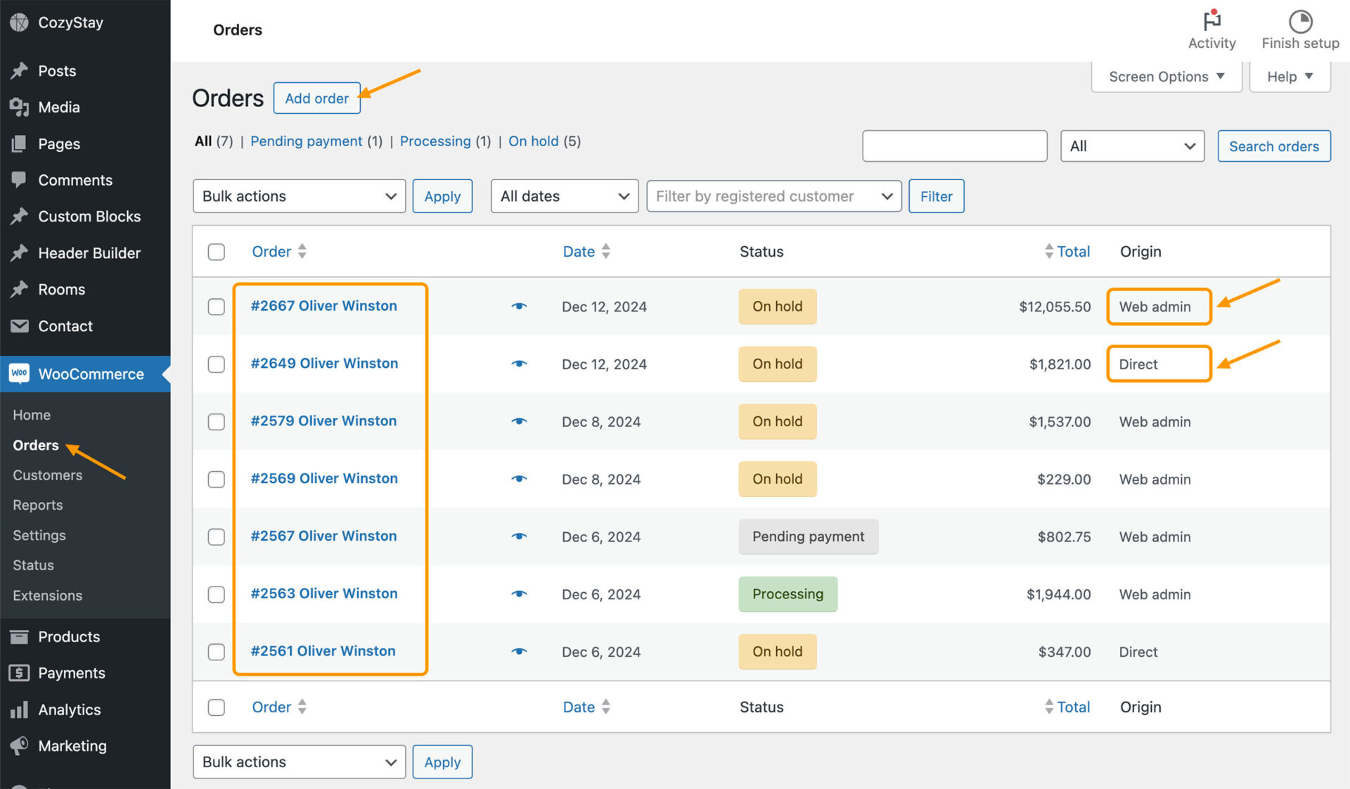 How to manually create & edit room orders – CozyStay Knowledge Base