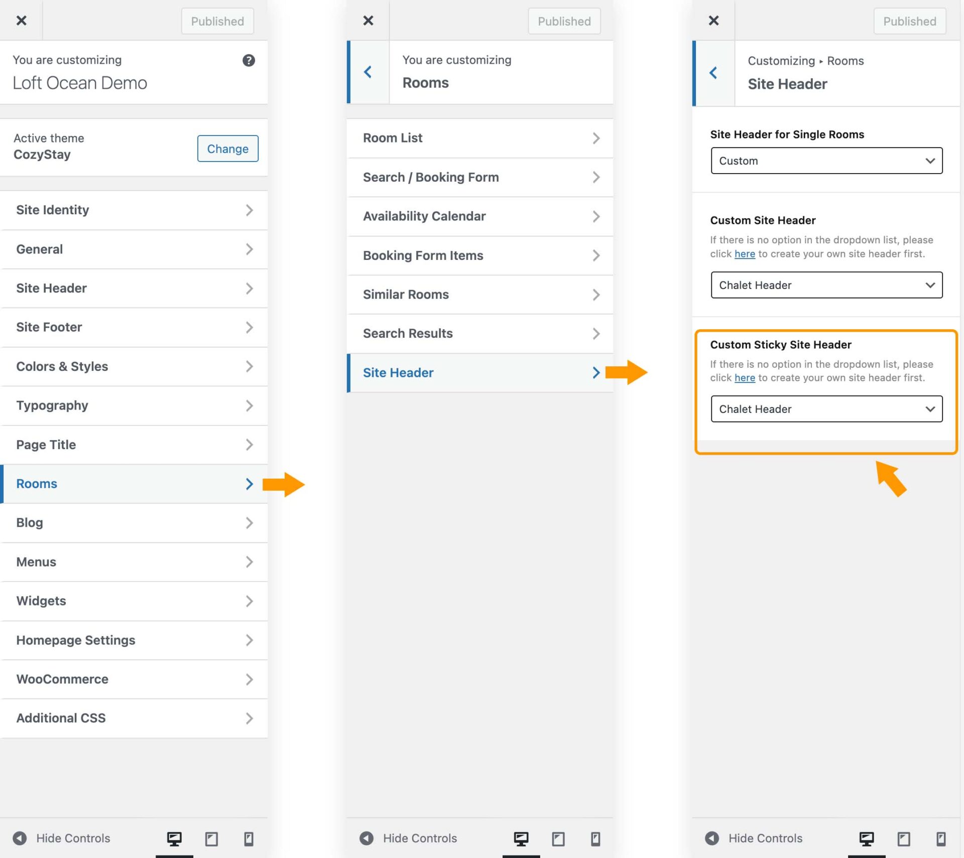 Set custom site header for single room pages – CozyStay Knowledge Base