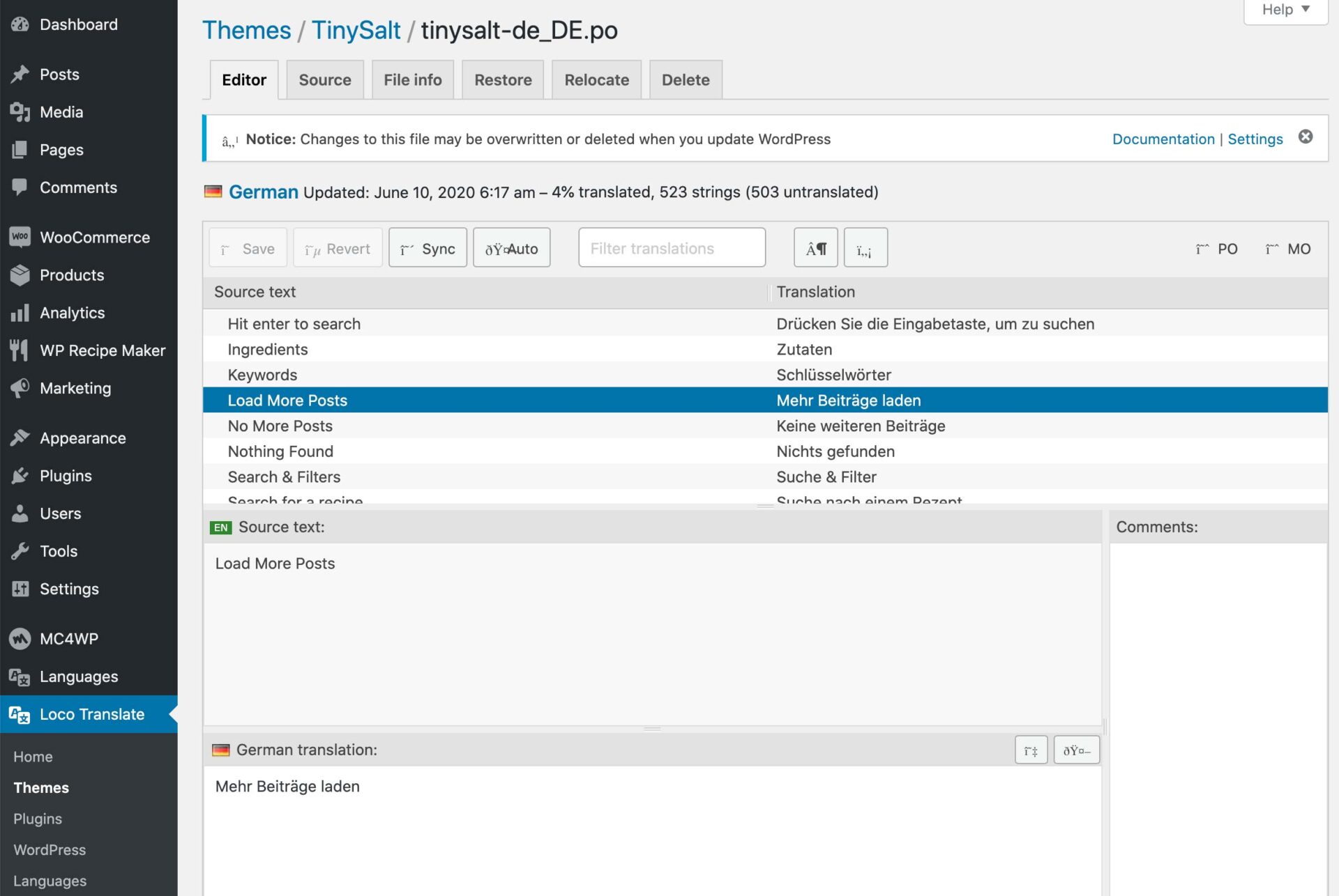 Translating Theme with Loco Translate – PatioTime Knowledge Base