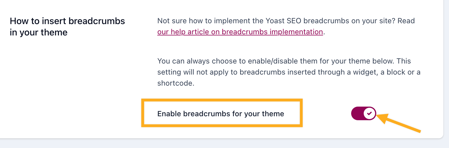 Enable Breadcrumbs