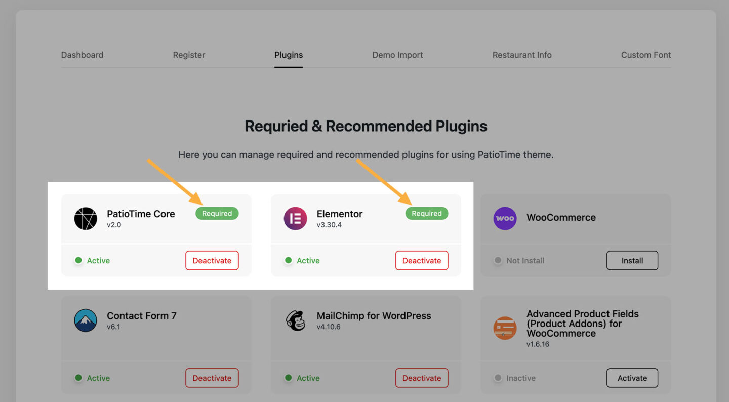 Required & Recommended Plugins – PatioTime Knowledge Base