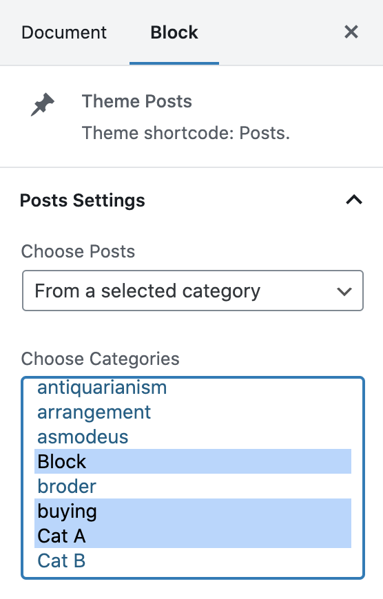 Select multiple categories/tags