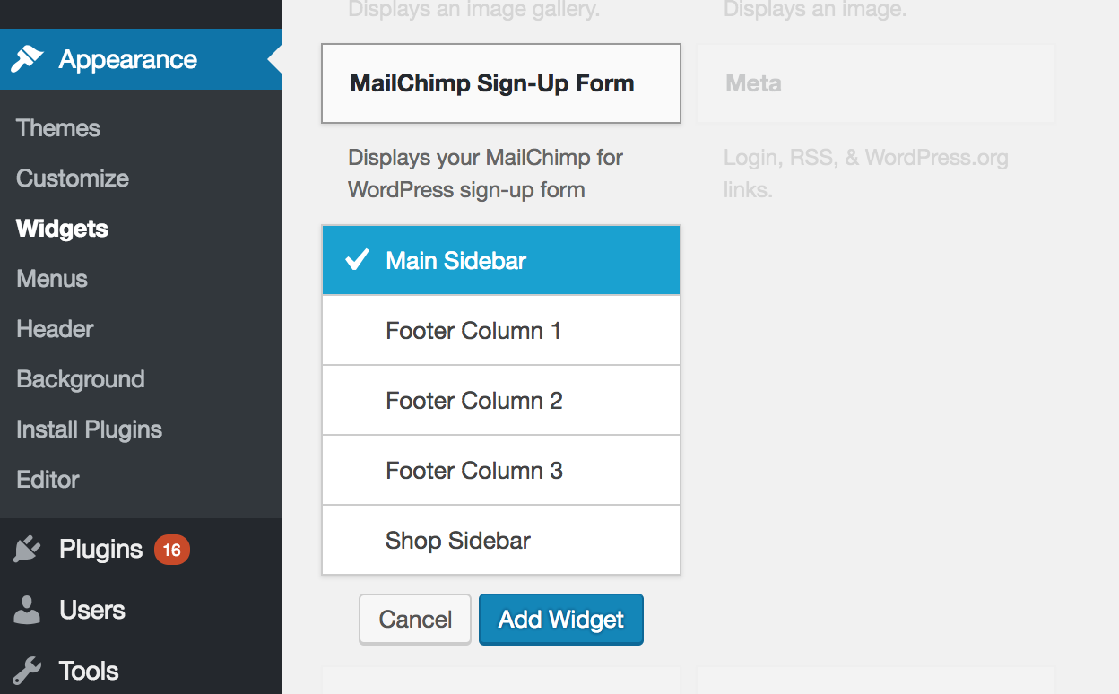 MailChimp Sign-Up Form Widget