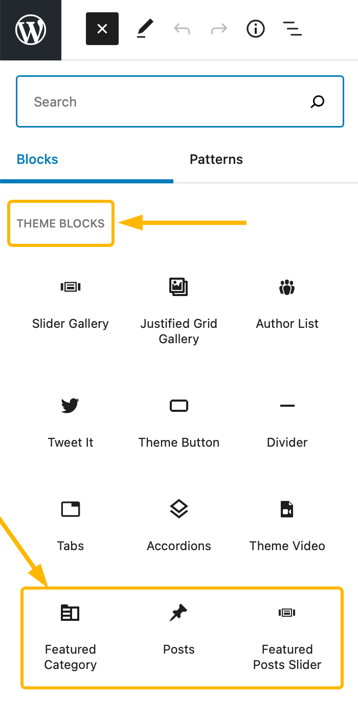 The 3 most popular Home Widgets converted to Theme Blocks
